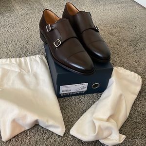 Brand new brown monk strap dress shoes